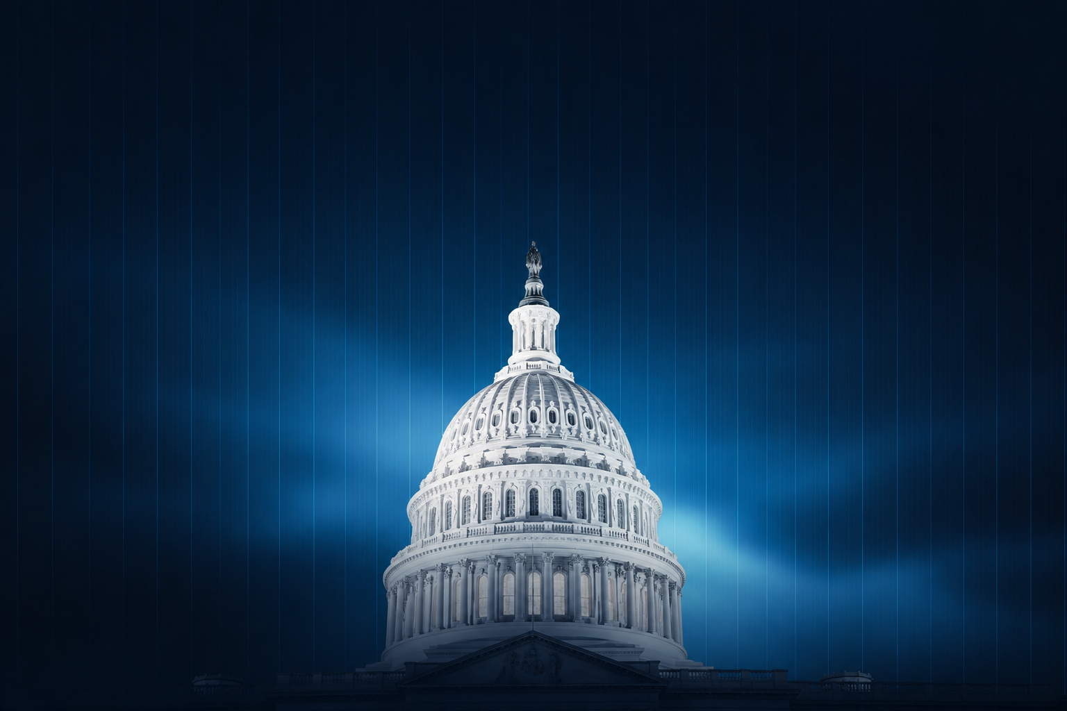 Capitol dome silhouette on a dark navy CapitalMark backdrop