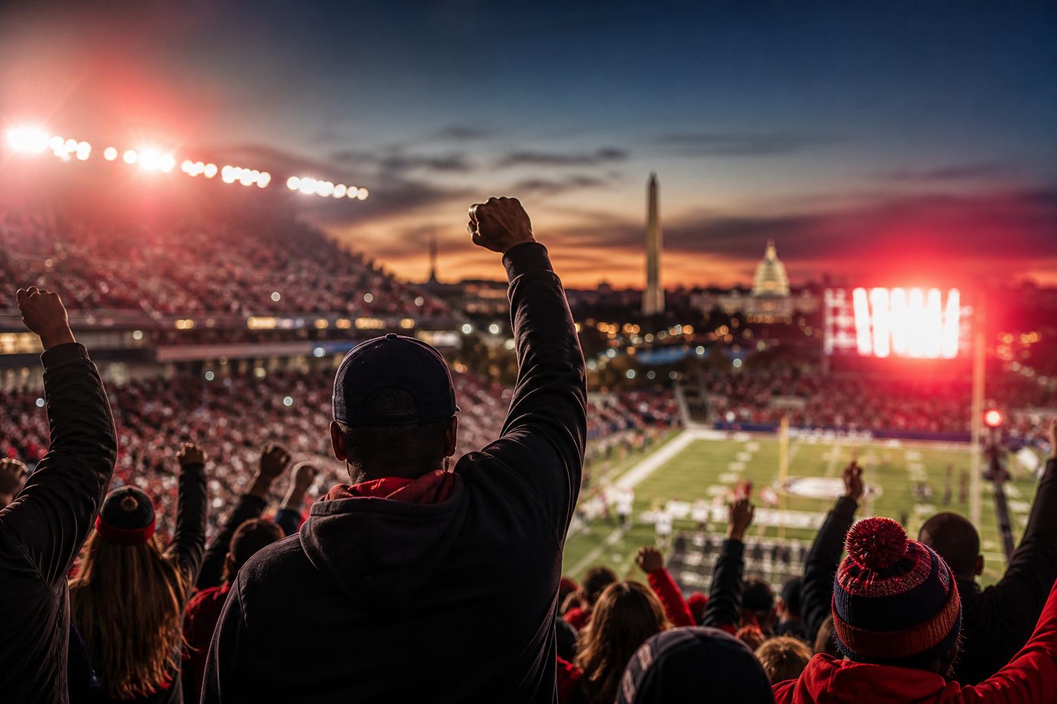 Stadium lights and field atmosphere for Sport DMV